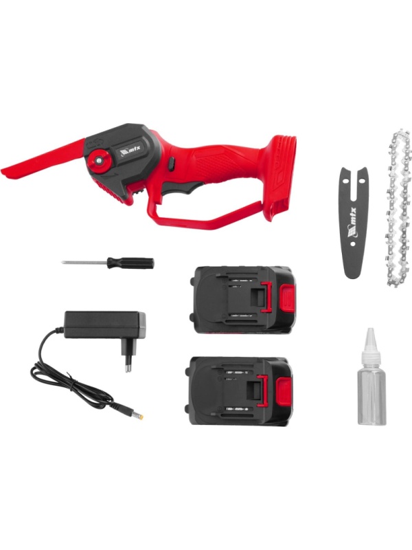 Пила цепная аккумуляторная мини  MTX  MCS-100, Li-Ion, 20 В (58640)