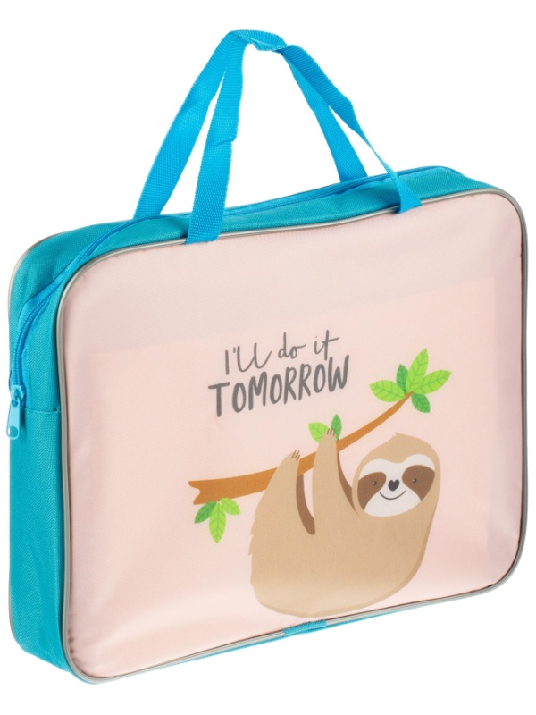 Папка школьника А4 с ручками + твердое дно, ПШ-11, ЗАБАВНЫЙ ЛЕНИВЕЦ 2022