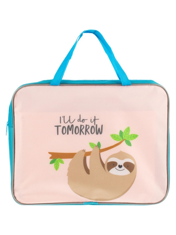 Папка школьника А4 с ручками + твердое дно, ПШ-11, ЗАБАВНЫЙ ЛЕНИВЕЦ 2022