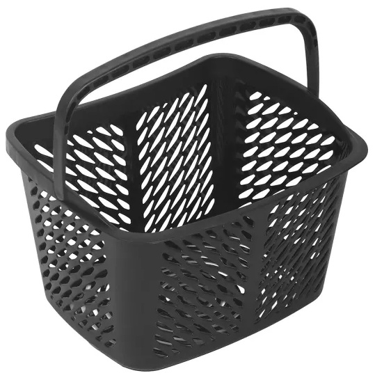 Корзина покупательская REK_Комус Мебель B20C.ECO.BL.BL 20л черная с чер.руч