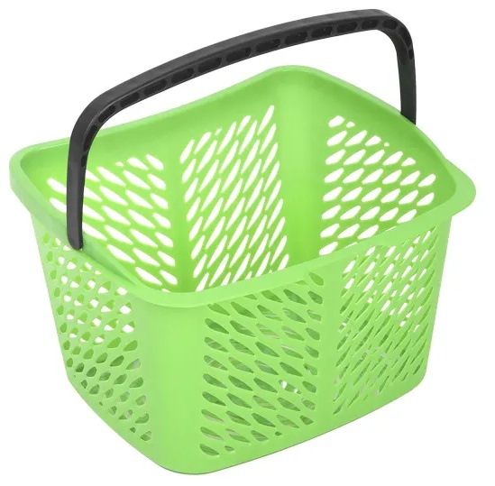 Корзина покупательская REK_Комус Мебель B20C.ECO.GR.BL 20л зелен. с чер.руч