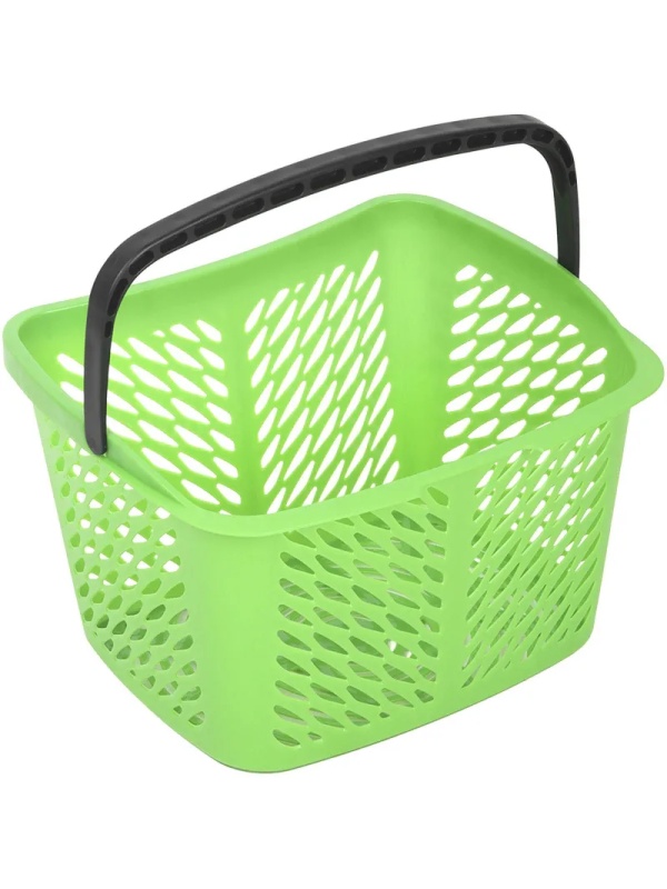 Корзина покупательская REK_Комус Мебель B20C.ECO.GR.BL 20л зелен. с чер.руч
