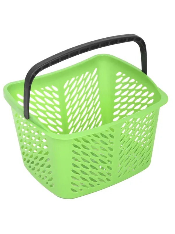 Корзина покупательская REK_Комус Мебель B20C.ECO.GR.BL 20л зелен. с чер.руч