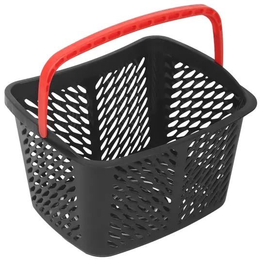 Корзина покупательская REK_Комус Мебель B20C.ECO.BL.RD 20л черная с кра.руч