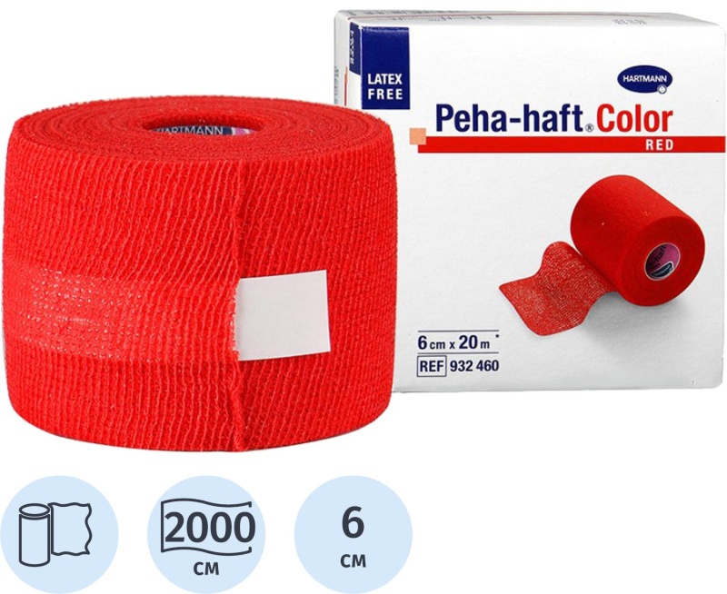 Бинт самофикс эласт 20м х 6см, красный, PEHA-HAFT