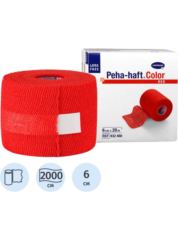Бинт самофикс эласт 20м х 6см, красный, PEHA-HAFT