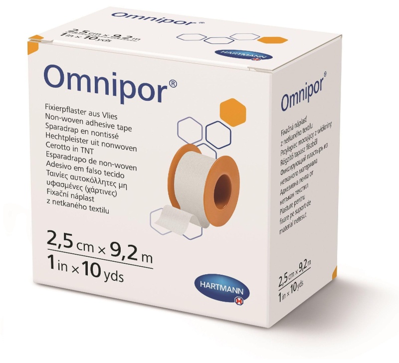 Пластырь фиксирующий 9,2м x 2,5см, неткан, OMNIPOR