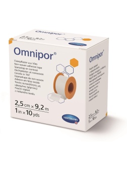 Пластырь фиксирующий 9,2м x 2,5см, неткан, OMNIPOR