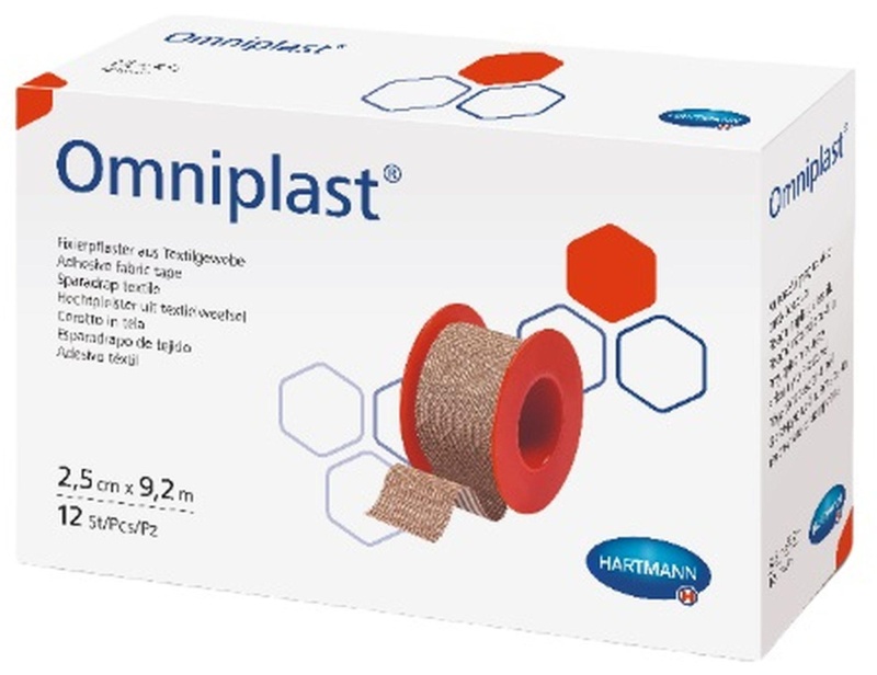 Пластырь фиксирующий 9,2м x 2,5см, ткан, OMNIPLAST