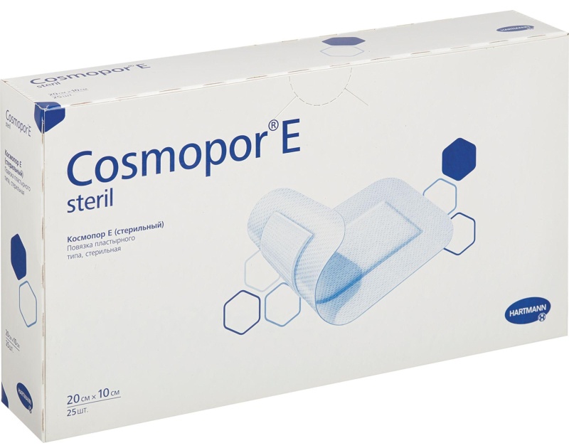 Повязка самоклеящ. стер п/операц. 20см х 10см,COSMOPOR, 25 шт/уп