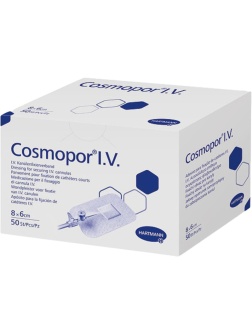 Повязка д/фикс.катетера 8х6см  50шт/уп COSMOPOR I.V. 9008055