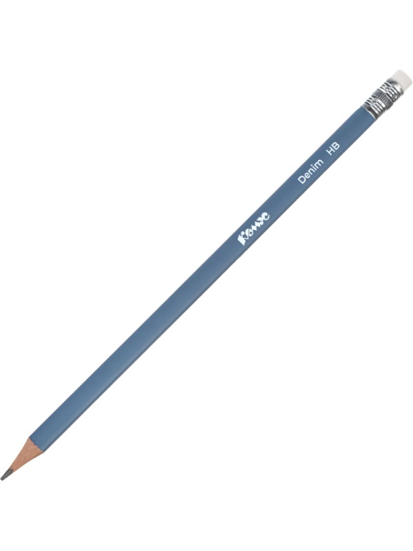 Карандаш чернографитный Комус Denim, деревянный, трехгранный, с ластиком