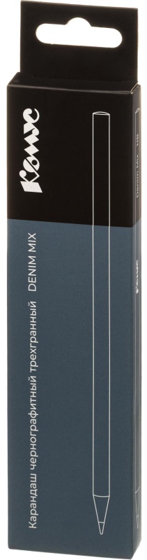 Карандаш чернографитный Комус Denim Mix, черн.дер., трехг, б/ласт, в асс