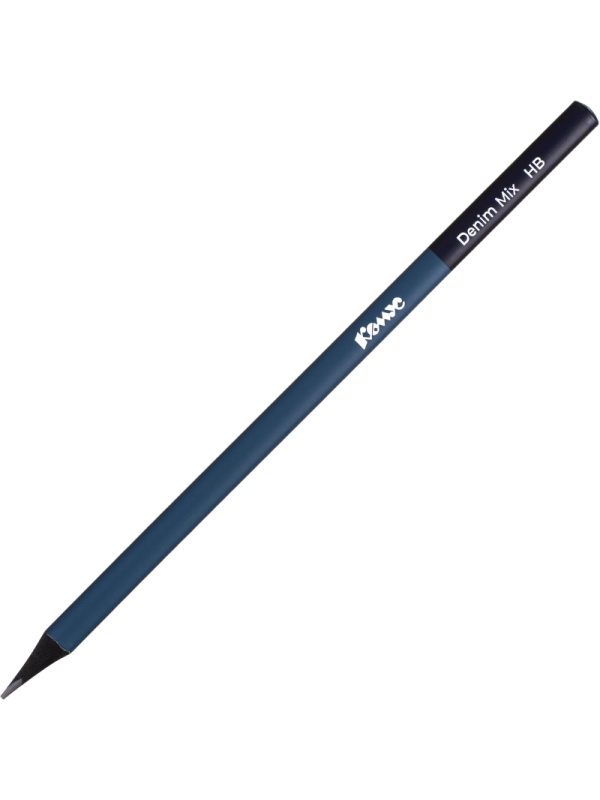 Карандаш чернографитный Комус Denim Mix, черн.дер., трехг, б/ласт, в асс