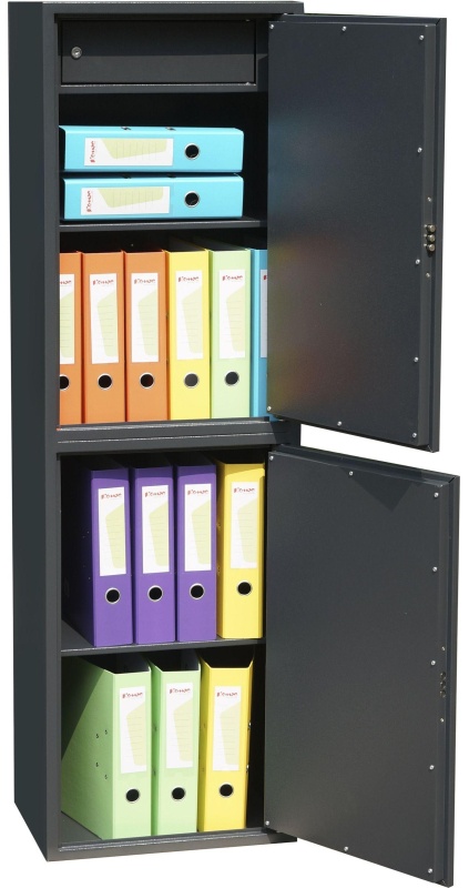 Шкаф для бумаг металлический Комус Мебель Cobalt TSL-150/2M, 340х460х1500мм