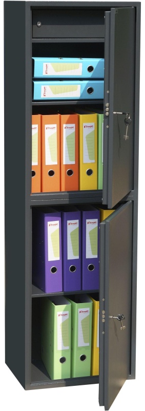 Шкаф для бумаг металлический Комус Мебель Cobalt TSL-150/2M, 340х460х1500мм