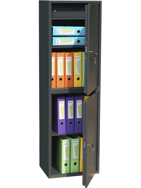 Шкаф для бумаг металлический Комус Мебель Cobalt TSL-150/2M, 340х460х1500мм