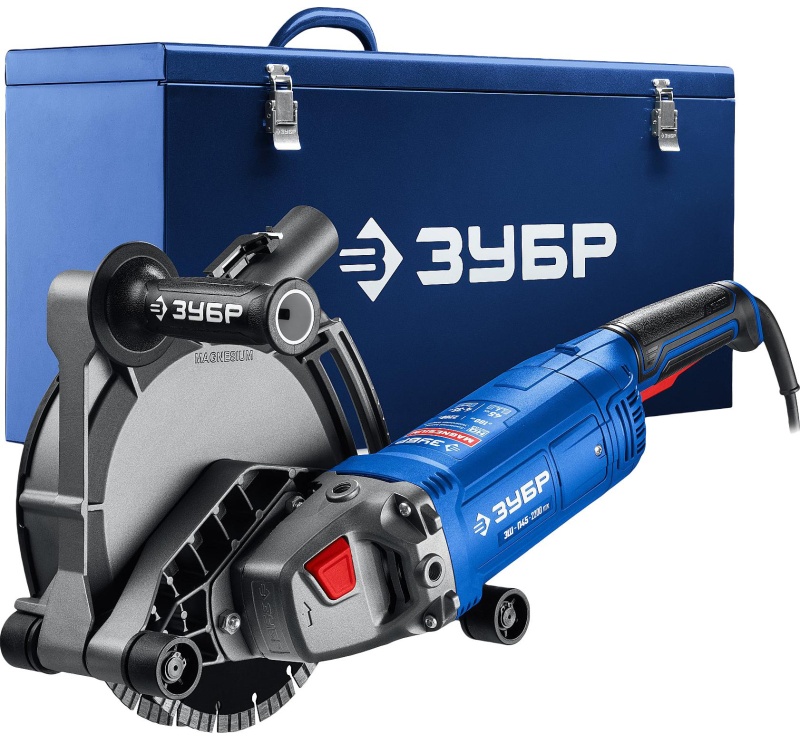 Штроборез ЗУБР d180 мм,2200Вт,45 мм,метал.ящик,профессионал ЗШ-П45-2200 ПТК