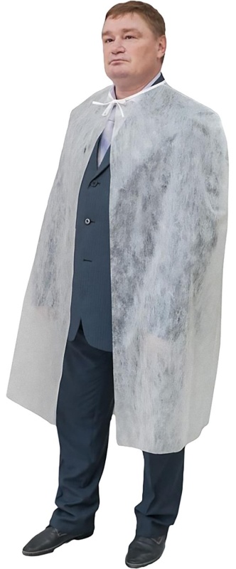 Накидка для посетителя, р.110х160см, пл.15 г, цвет голубой, 10шт/уп