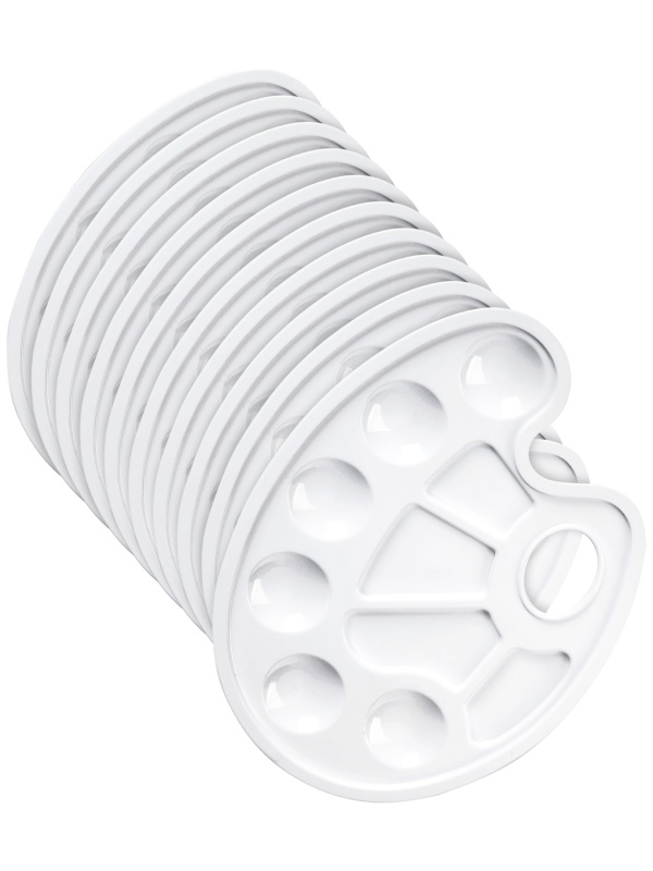 Палитра художника Гамма, 10 ячеек, пластик, 10 шт., белая