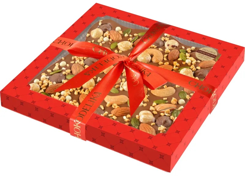 Набор подарочный Шоколад молочный с украшением Ореховый фейерверк