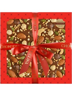 Набор подарочный Шоколад молочный с украшением Ореховый фейерверк