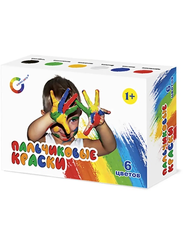 Краски пальчиковые набор 6 цветов по 20мл АЗБУКА ЦВЕТА Арт.91-6.20-00