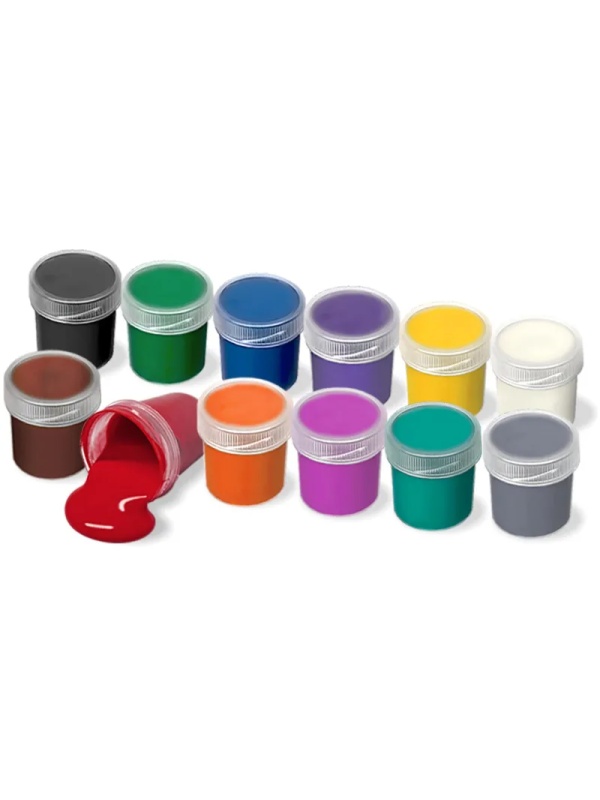 Краски пальчиковые набор 12 цветов по 20мл АЗБУКА ЦВЕТА Арт.91-12.20-00