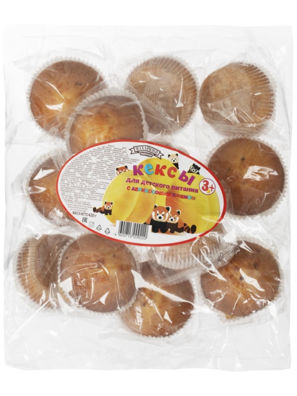 Кекс Махариши для детского питания с абрикосовым джемом, 420г