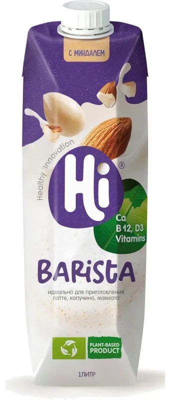 Молоко растительное Hi Бариста миндаль tetra pak 1,8% 1л