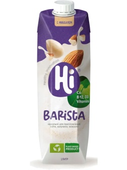 Молоко растительное Hi Бариста миндаль tetra pak 1,8% 1л