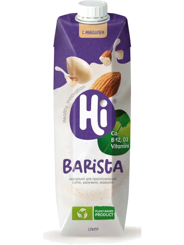 Молоко растительное Hi Бариста миндаль tetra pak 1,8% 1л