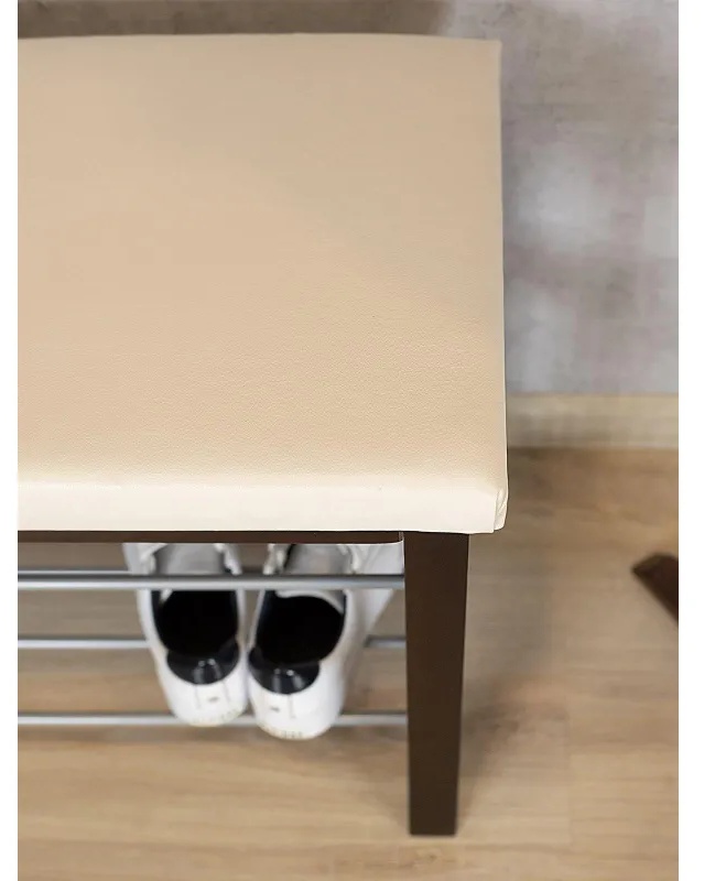 Обувница MS_Банкетка BeautyStyle 4, тёмно-кор./экокожа бежевый