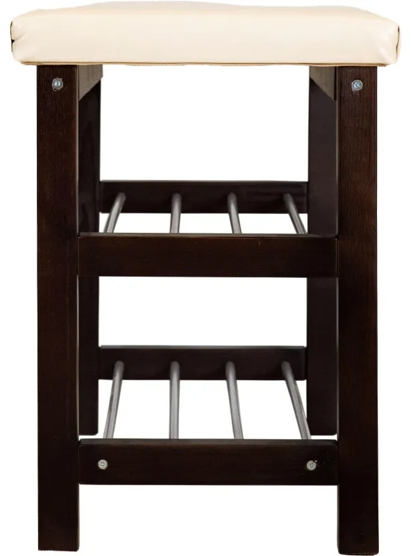 Обувница MS_Банкетка BeautyStyle 4, тёмно-кор./экокожа бежевый