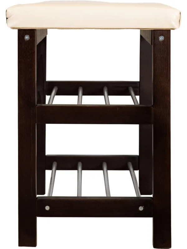 Обувница MS_Банкетка BeautyStyle 4, тёмно-кор./экокожа бежевый