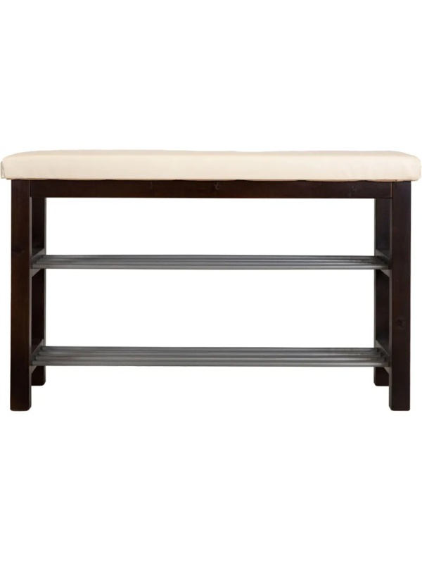 Обувница MS_Банкетка BeautyStyle 4, тёмно-кор./экокожа бежевый