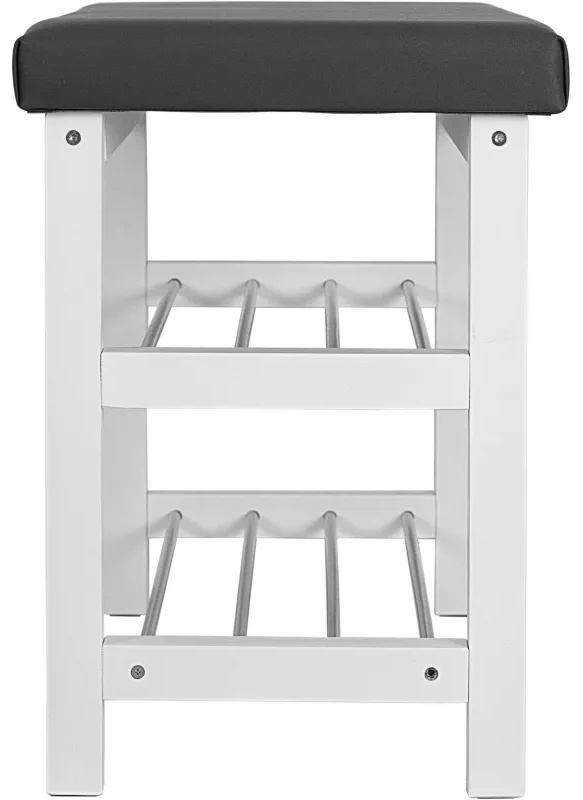 Обувница MS_Банкетка BeautyStyle 4, белый/экокожа серый