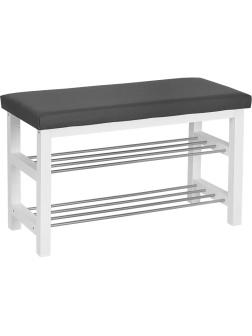 Обувница MS_Банкетка BeautyStyle 4, белый/экокожа серый