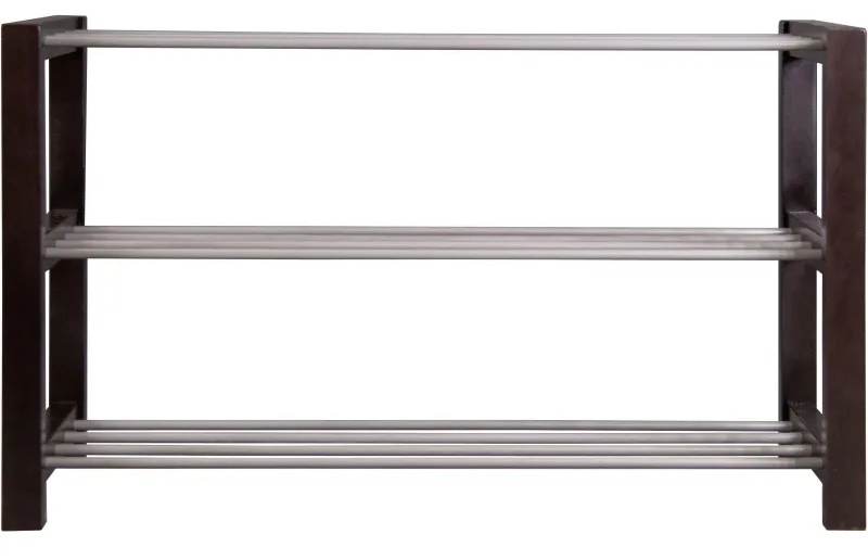 Обувница MS_Тумба для обуви Дольче, т.- коричневый/металлик