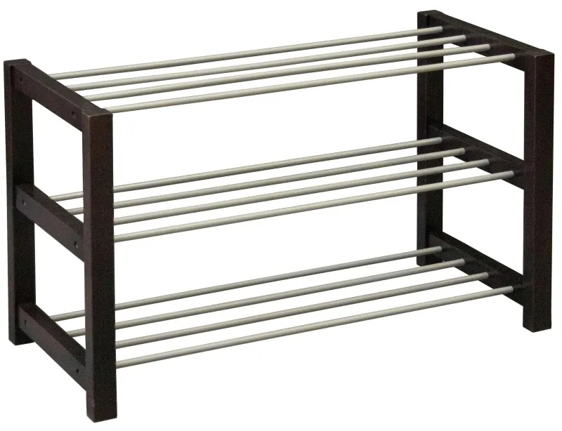 Обувница MS_Тумба для обуви Дольче, т.- коричневый/металлик