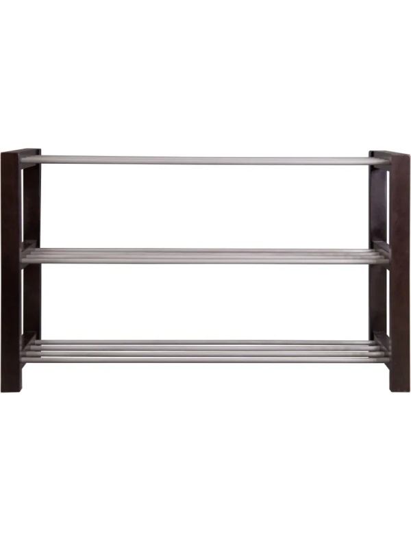 Обувница MS_Тумба для обуви Дольче, т.- коричневый/металлик