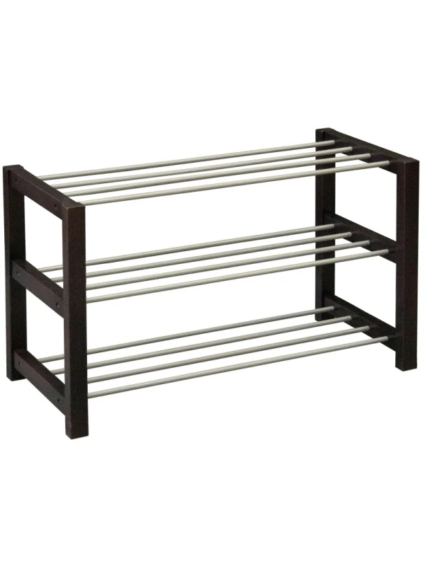 Обувница MS_Тумба для обуви Дольче, т.- коричневый/металлик