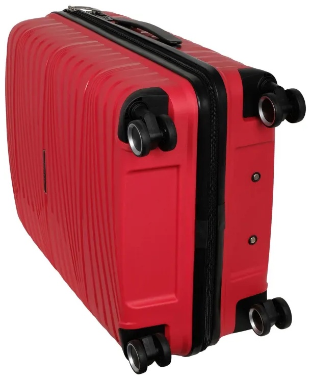 Чемодан средний,(3-ой) Red красный (24) пластик PC, РР820