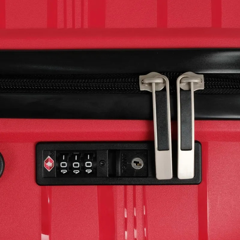 Чемодан средний,(3-ой) Red красный (24) пластик PC, РР820