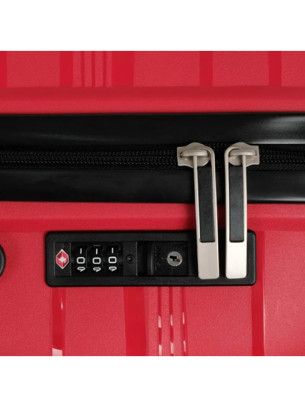 Чемодан средний,(3-ой) Red красный (24) пластик PC, РР820