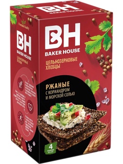 Хлебцы Скандинавские Baker House цельнозерновые ржаные, 180гр