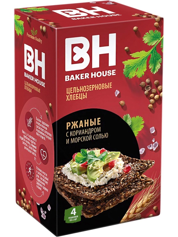 Хлебцы Скандинавские Baker House цельнозерновые ржаные, 180гр
