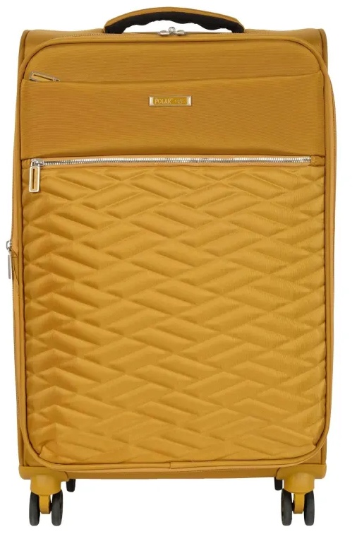 Чемодан Р2007 (3-ой) Yellow желтый (24) тканевый облегченный средний