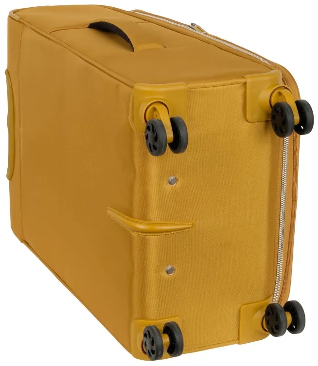 Чемодан Р2007 (3-ой) Yellow желтый (24) тканевый облегченный средний