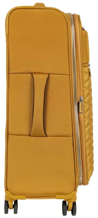 Чемодан Р2007 (3-ой) Yellow желтый (24) тканевый облегченный средний